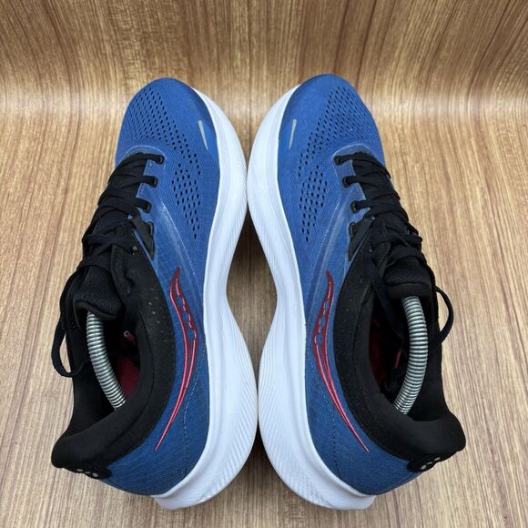 Saucony Ride 16 Running Shoes in Hydro Blue Black Red White Size 11 Men's - Picture 6 of 9